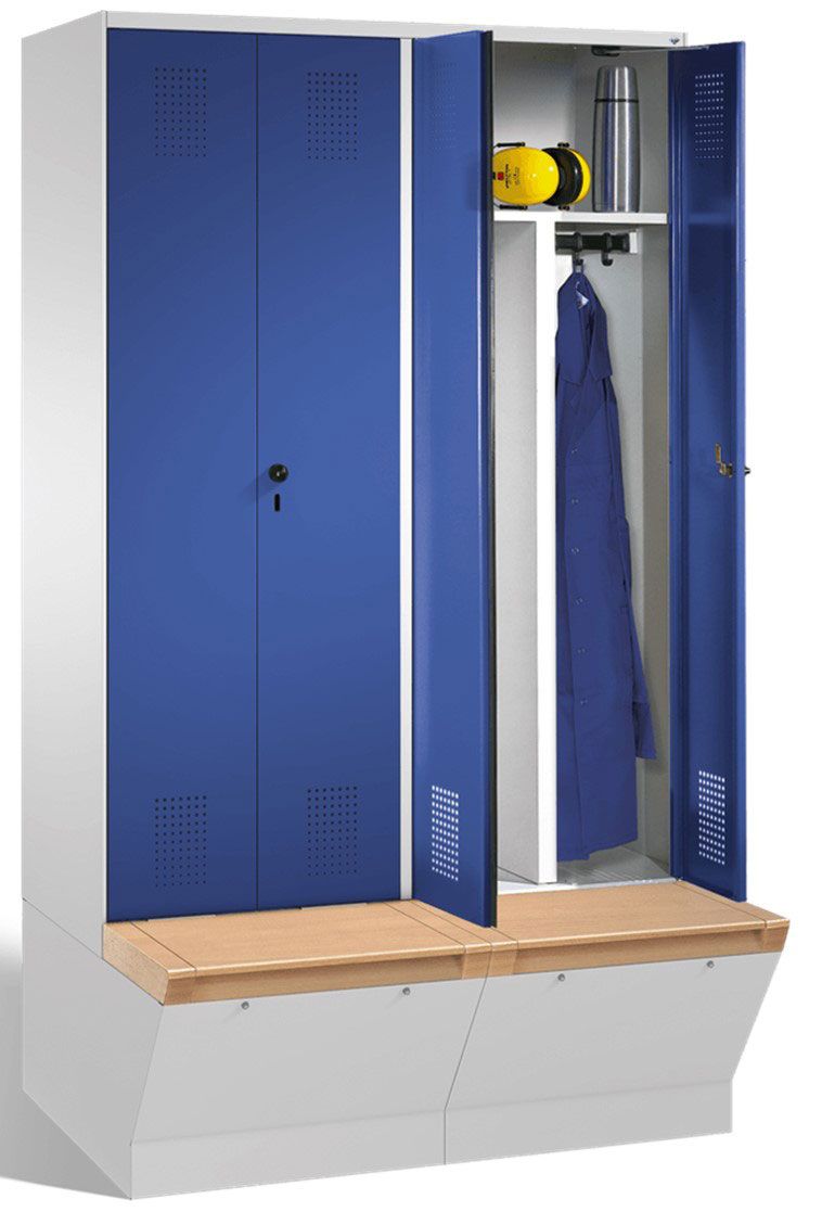 Socle blanc pour vestiaire type sport