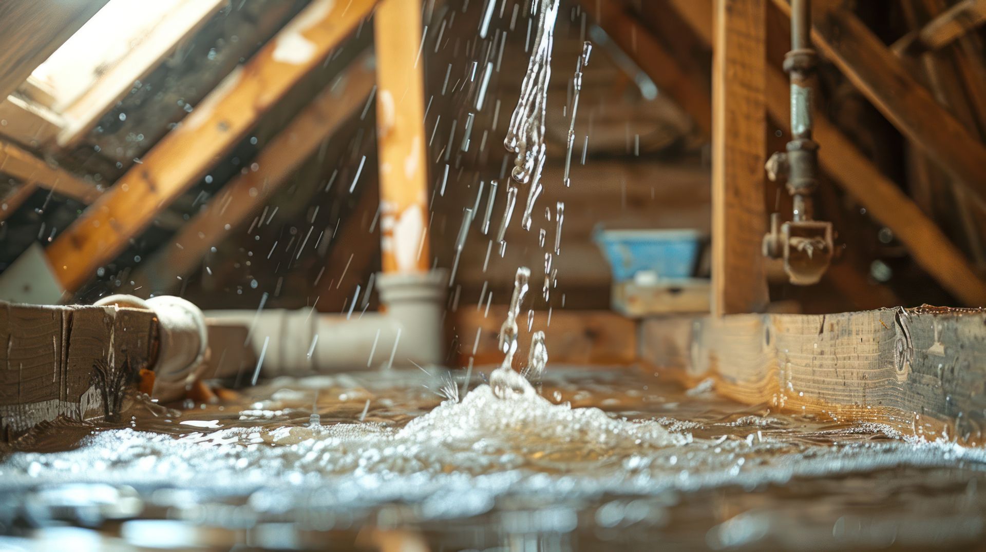 Infiltration d'eau dans une charpente