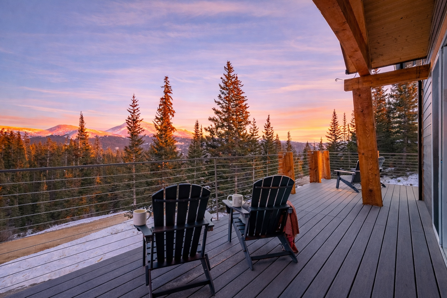 Start your day with fresh coffee on the private deck before heading out to Breck or nearby 14er trailheads.