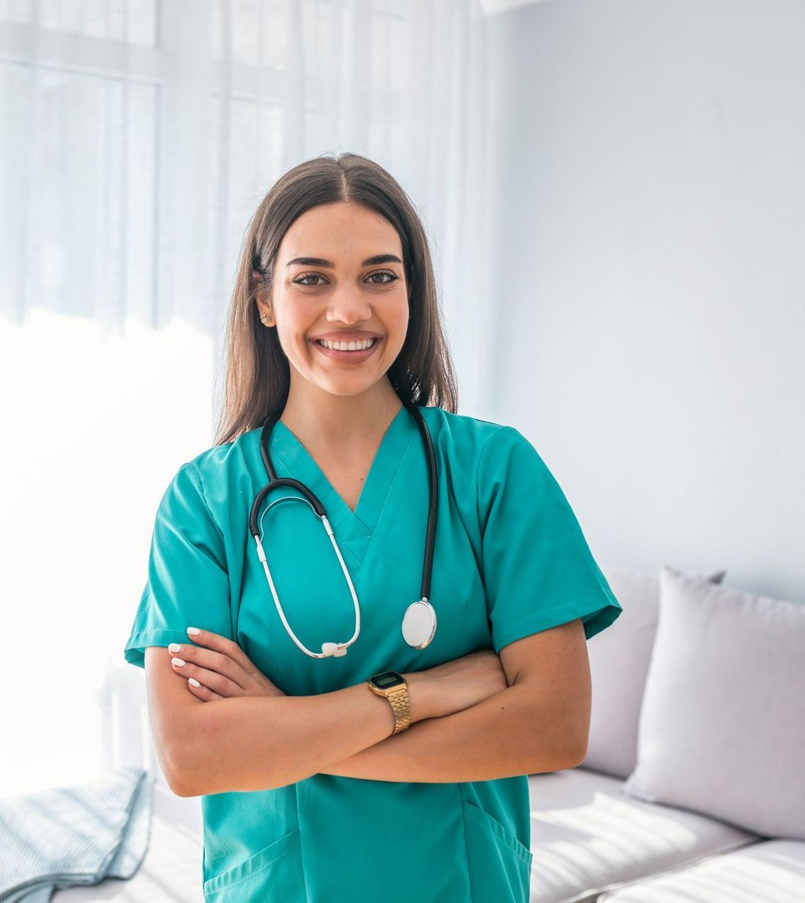 Une infirmière souriante