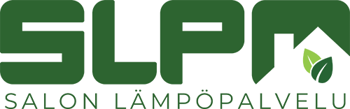 SLP logo in green with leaf icon and text “SALON LÄMPÖPALVELU”