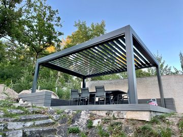 Store banne jaune et blanc