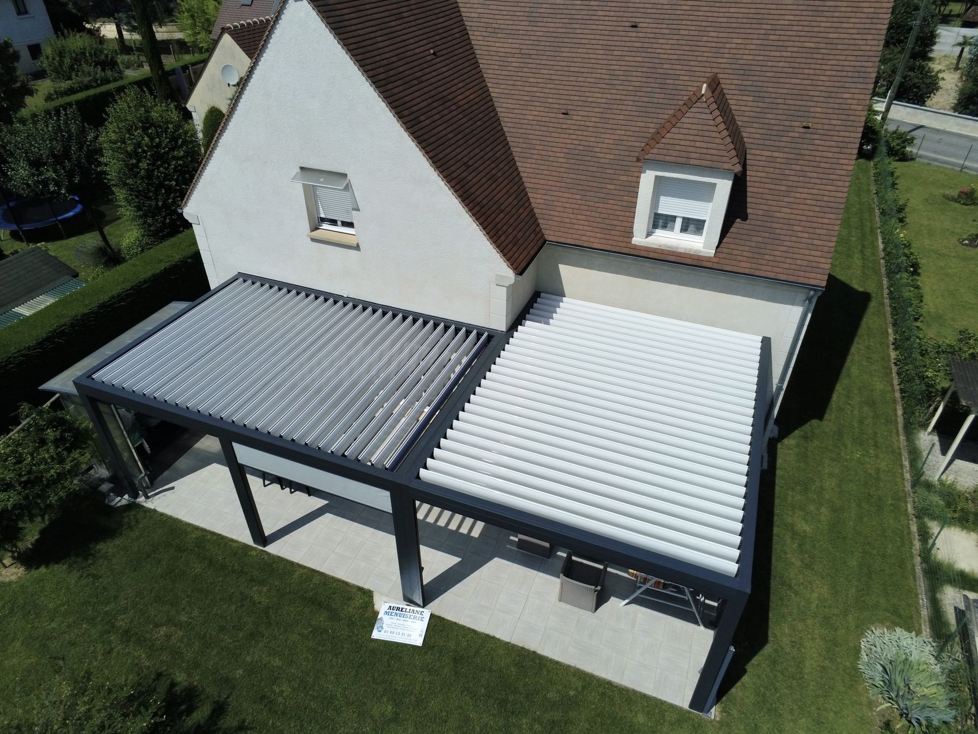 Pergola bioclimatique vue du dessus