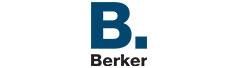 Ein blauer Buchstabe B mit dem Wort Berker darunter auf weißem Hintergrund.