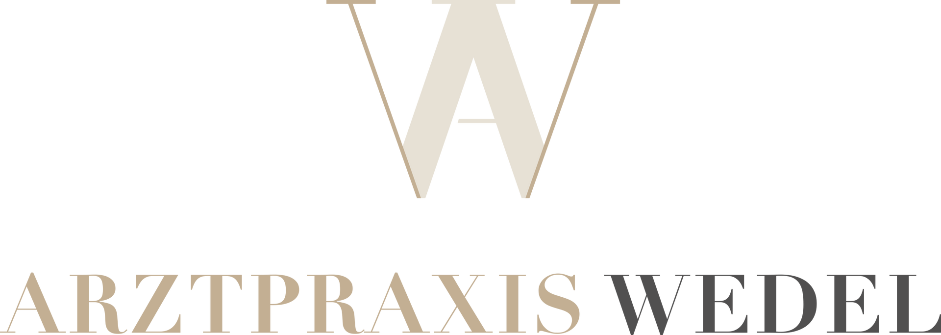 Logo der Arztpraxis Wedel mit einem stilisierten „W“ über dem Text.