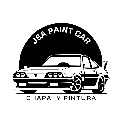 Logotipo de "J&A Paint Car", que presenta la silueta de un autom&oacute;vi