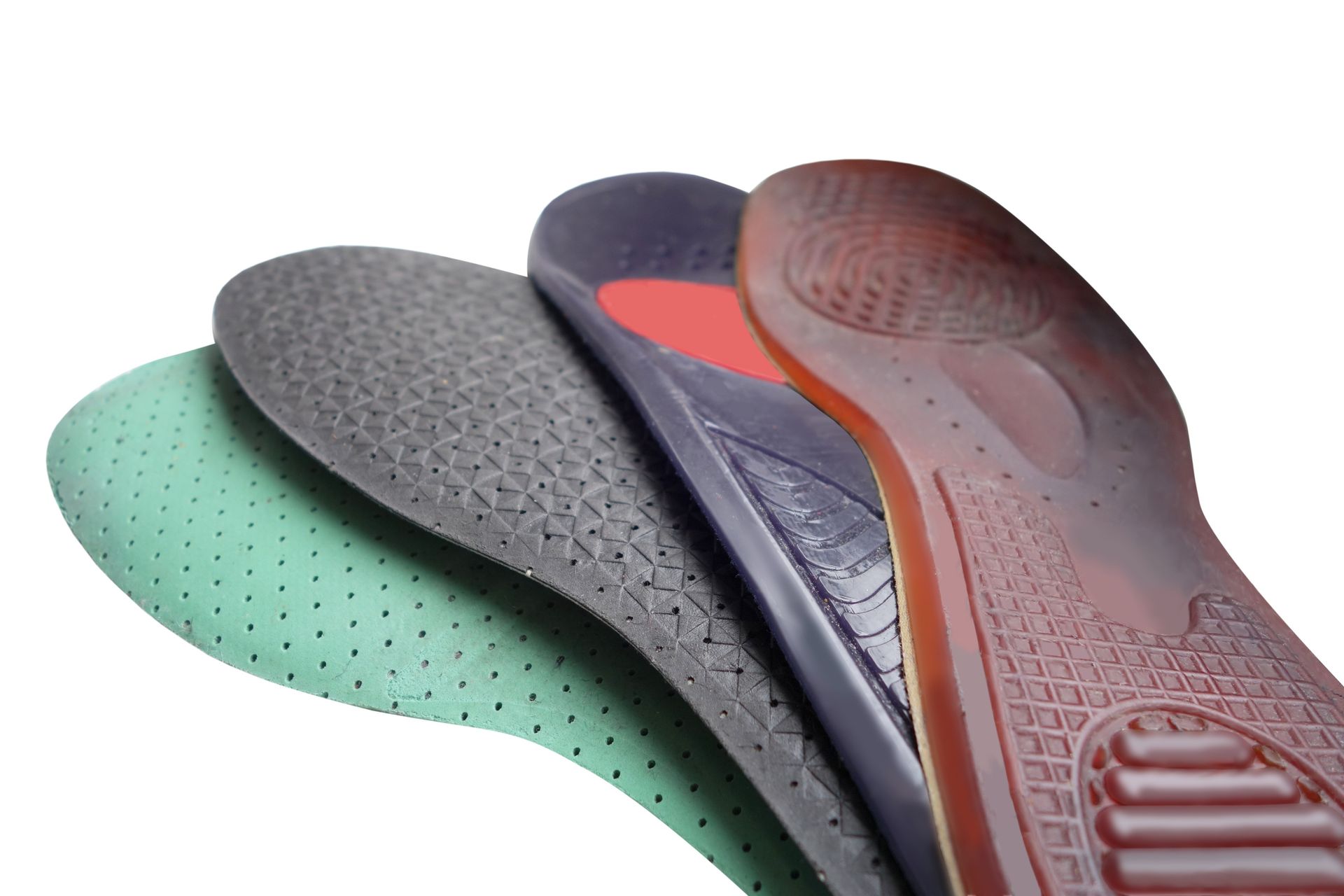 Semelles de chaussures empilées superposée.