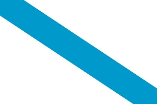 Una línea azul y blanca sobre un fondo blanco.