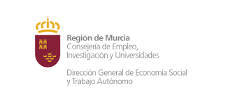 Logotipo de la Región de Murcia, España: un escudo de armas con texto en español.