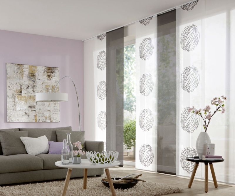 Flöchenvorhang im Wohnzimmer