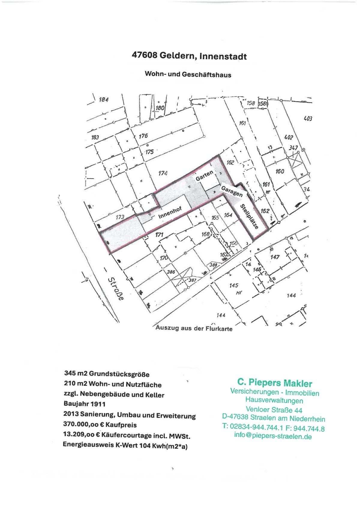 Immobilien Angebot Geldern | Katasterauszug