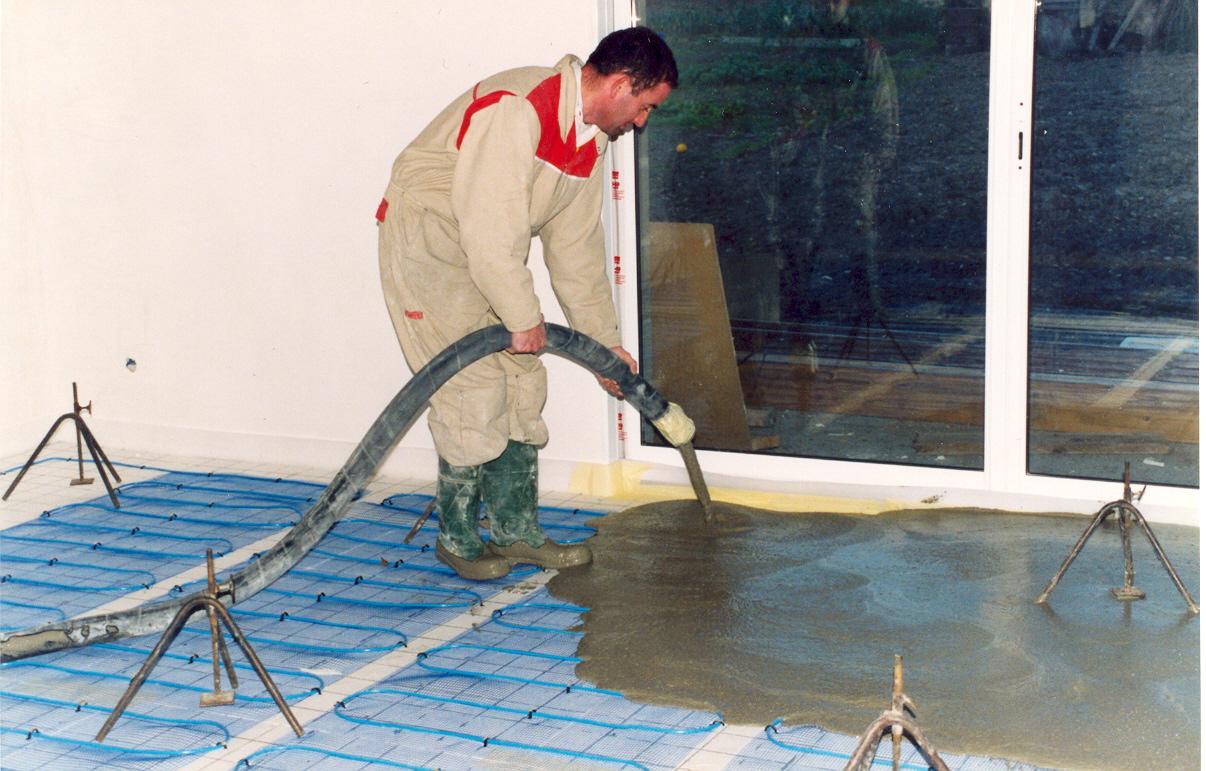 Chape Fluide Ciment sur plancher chauffant électrique