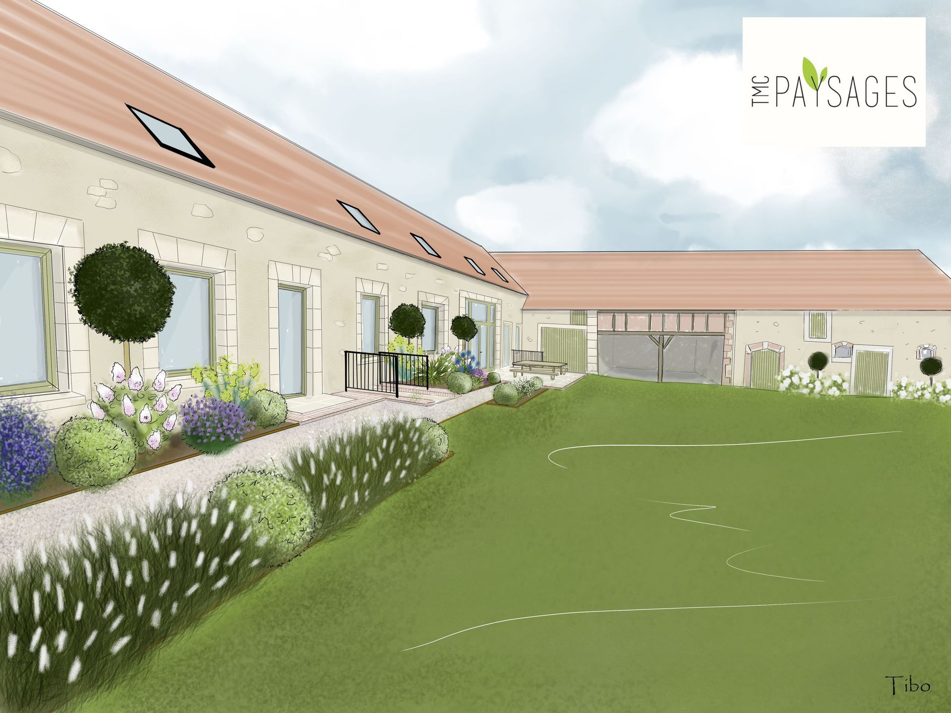 Escalier extérieur aménagé