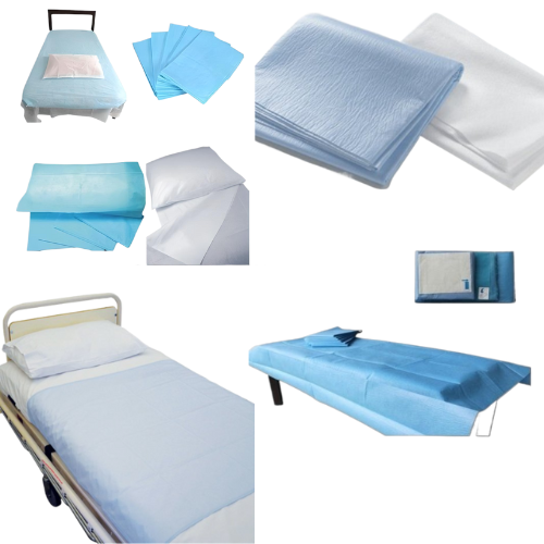 Eine Collage aus verschiedenen Arten von Bettlaken und Kissen