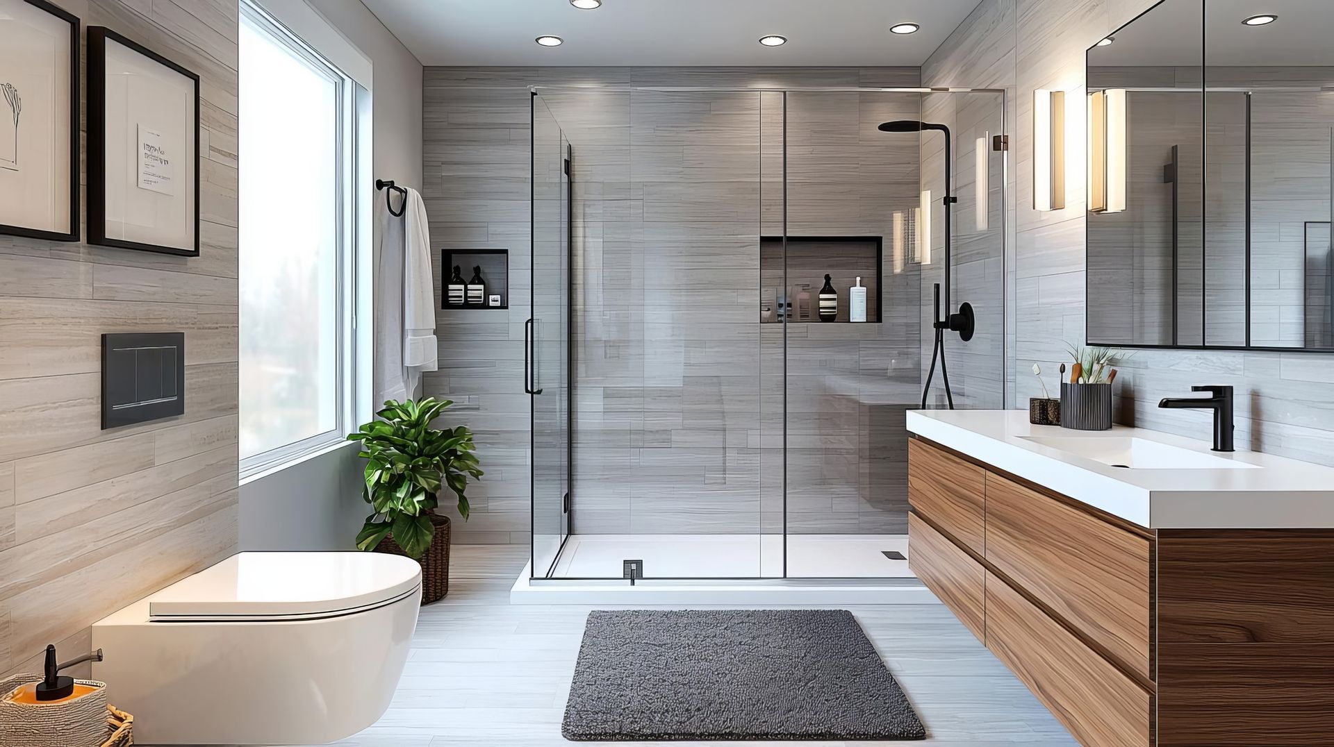 Une salle de bains.