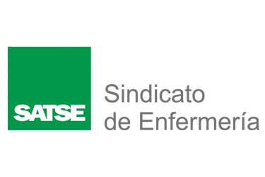 El logotipo del sindicato de enfermería es verde y blanco sobre un fondo blanco.