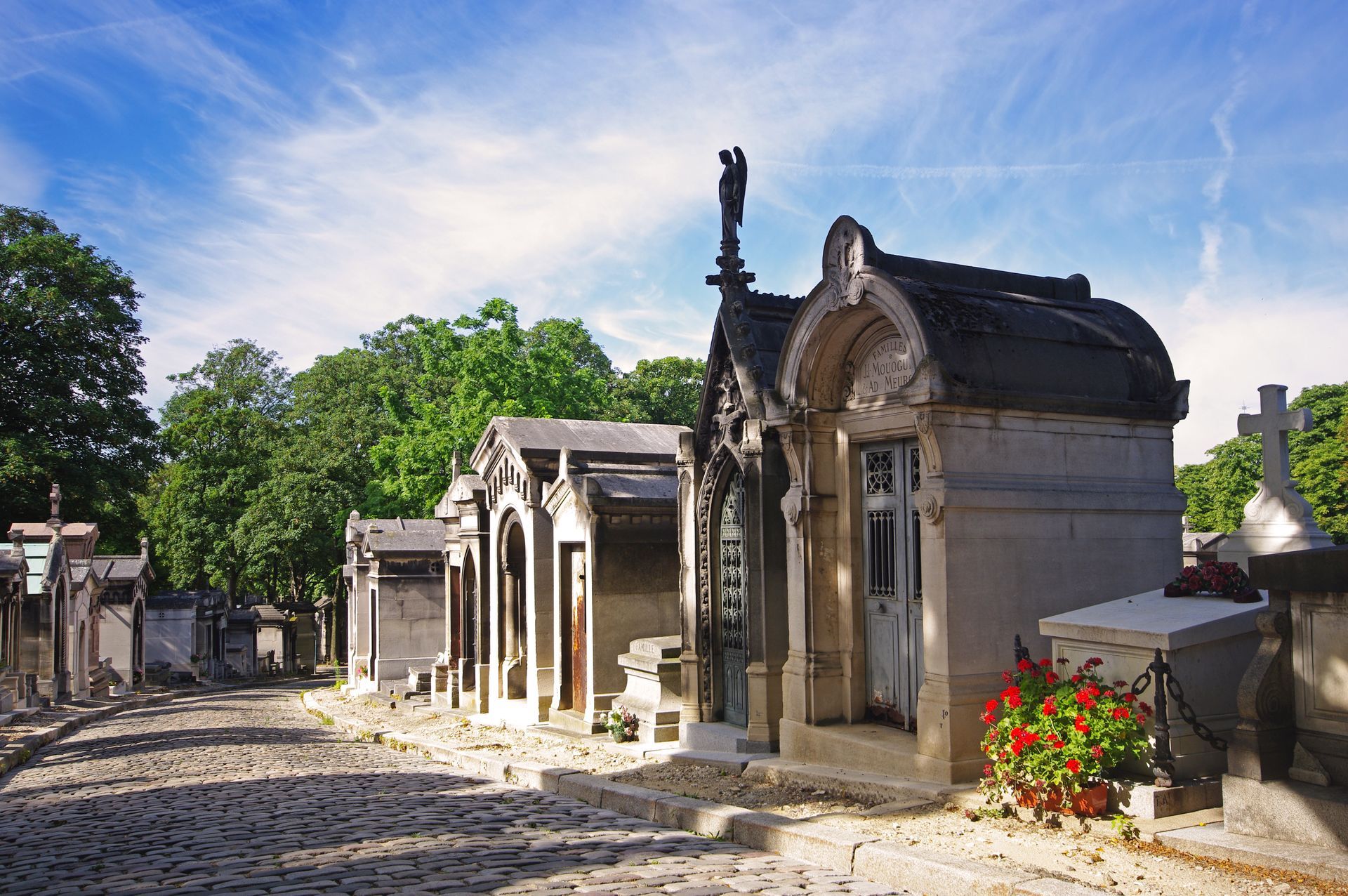 Un caveau dans un cimetière