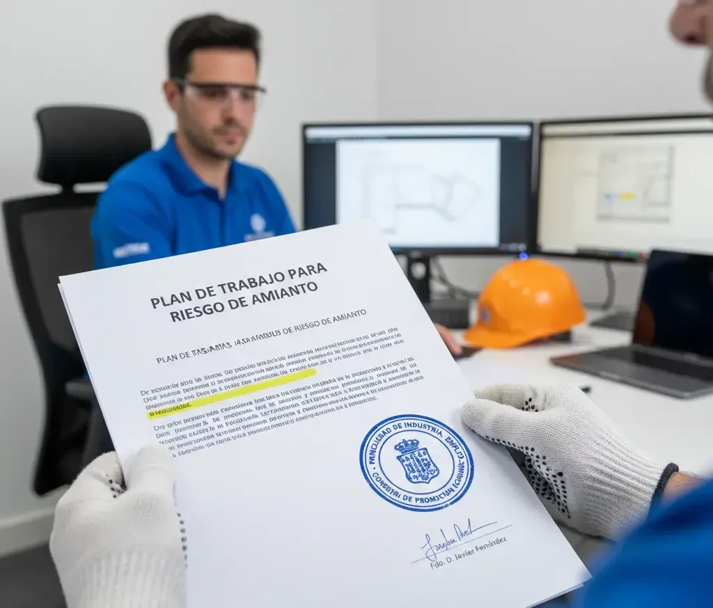 aprobación plan de trabajo RERA retirada amianto