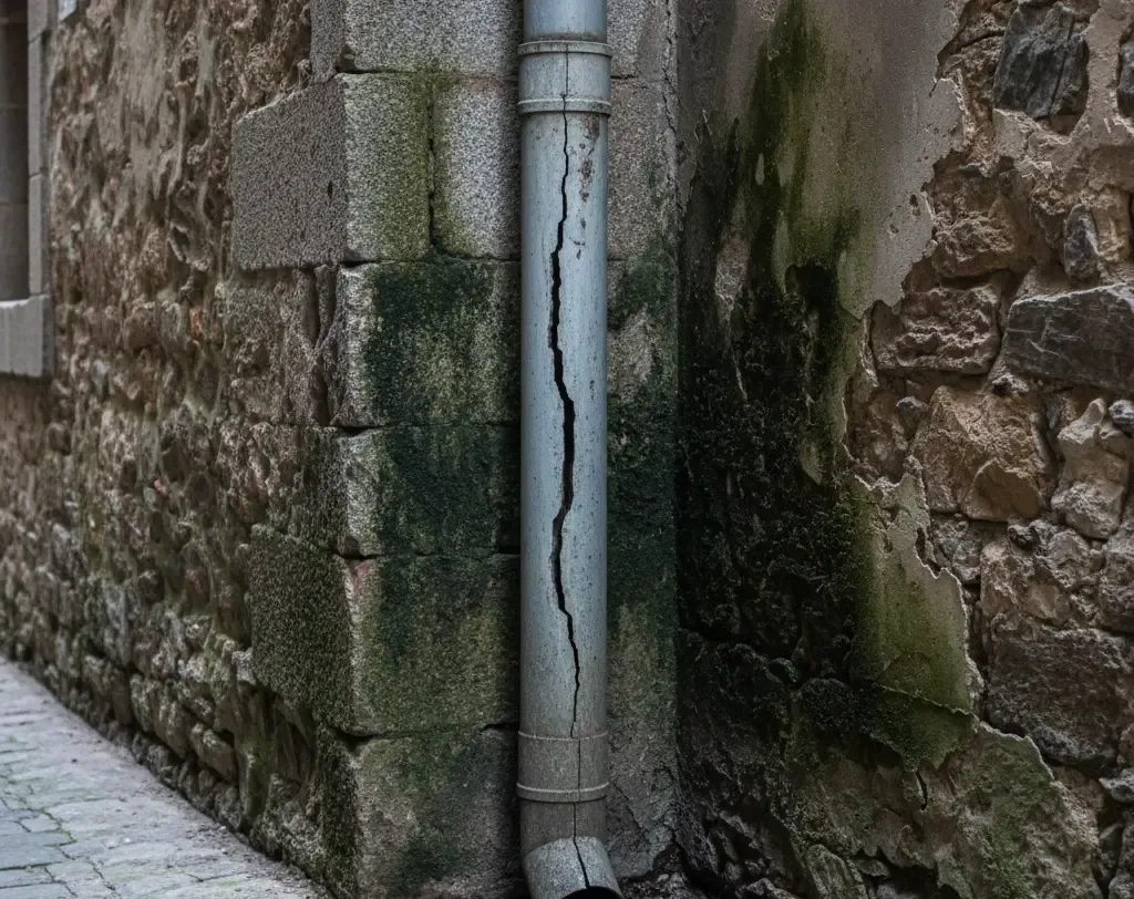 filtraciones de agua por rotura de bajante de uralita en comunidad