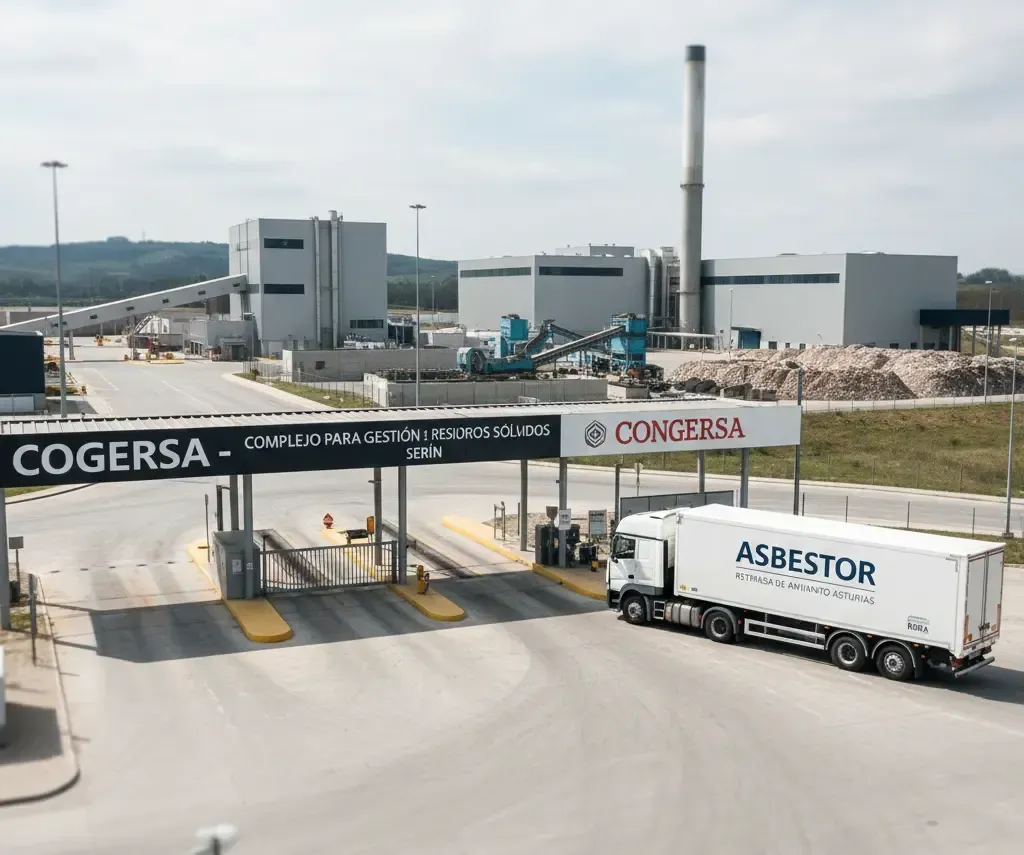 depósito legal de residuos de amianto en COGERSA Serín