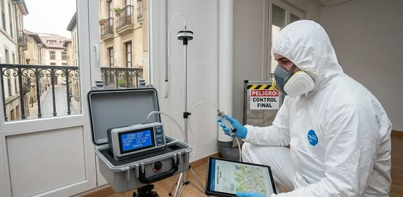 Retirada de depósito de amianto en sótano de Oviedo