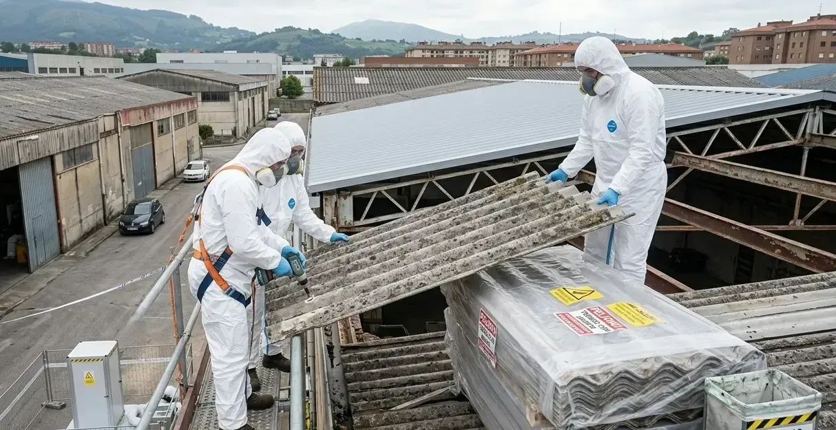 Retirada de uralita en Polígono Espíritu Santo Oviedo