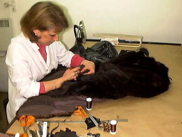 Un vétérinaire examine un chien noir sur une table de consultation, avec des instruments à proximité.
