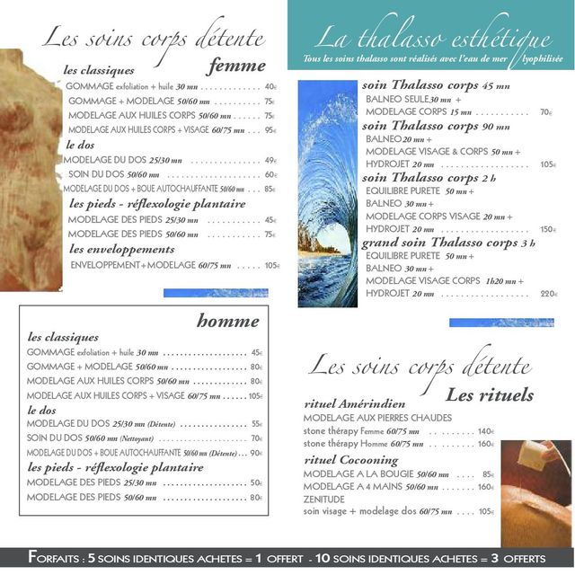 Tarifs Institut Martine - MV Body Spa, à Livry-Gargan