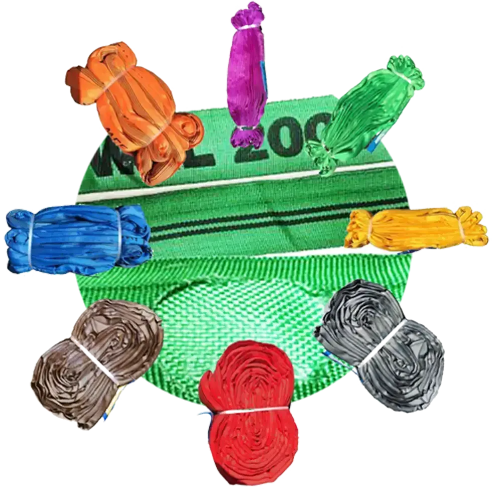 Ein Bündel verschiedenfarbiger Seile sind übereinander gestapelt