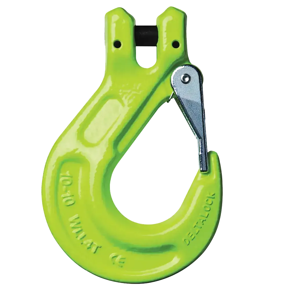 Ein grüner Haken mit dem Wort Deltalock darauf