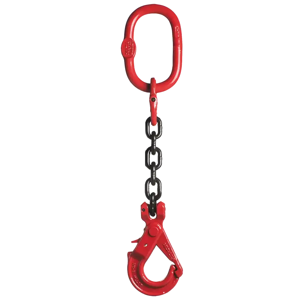 Eine rote Kette mit einem daran befestigten Haken