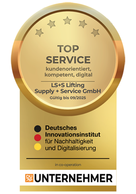 Eine Goldmedaille mit der Aufschrift „Top-Service“
