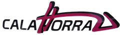 Logotipo de Autocares Calahorra, en negro con la H en rojo haciendo una silueta.