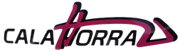 Logotipo de Autocares Calahorra, en negro con la H en rojo haciendo una silueta.
