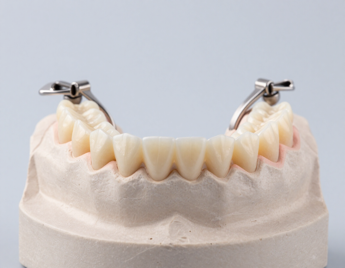 Prótesis dental en primer plano