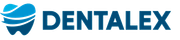 Logotipo de Dentalex con icono de diente azul y marca denominativa.