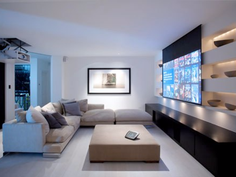 Salon avec TV connectée