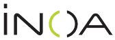 Logo INOA noir et vert sur fond blanc