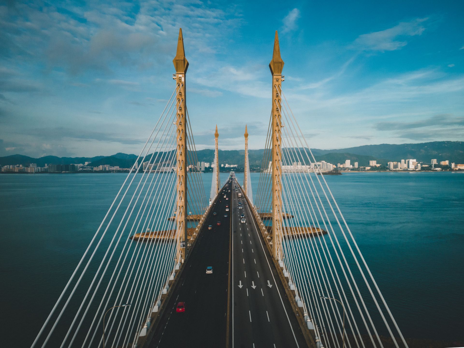Vue aérienne d'un pont