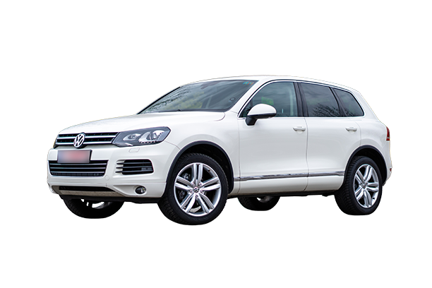 Voiture blanche avec un fond transparent