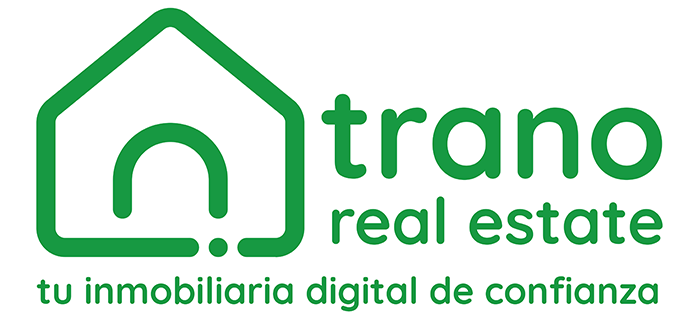 Un logotipo verde y blanco para Trano Real Estate.