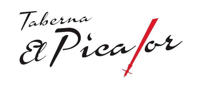 Un logotipo para un restaurante llamado taberna el pica o