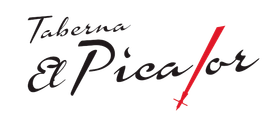 Un logotipo para un restaurante llamado taberna el pica o