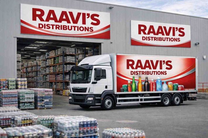 Un camión de reparto blanco con la marca 