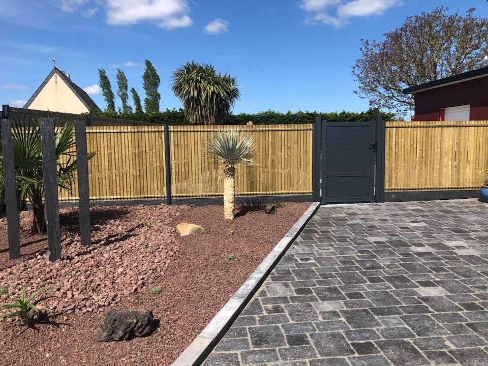 Cour en pavés multiformats à Plabennec