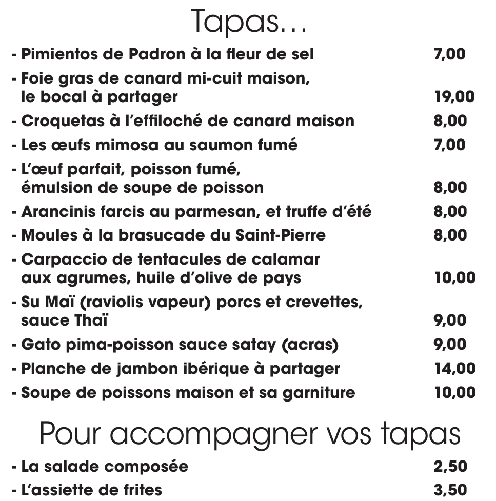 Entrées à partager
