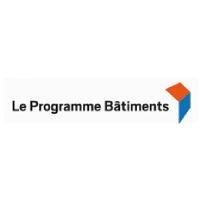 Le logo du programme bâtiments est un triangle bleu et orange.