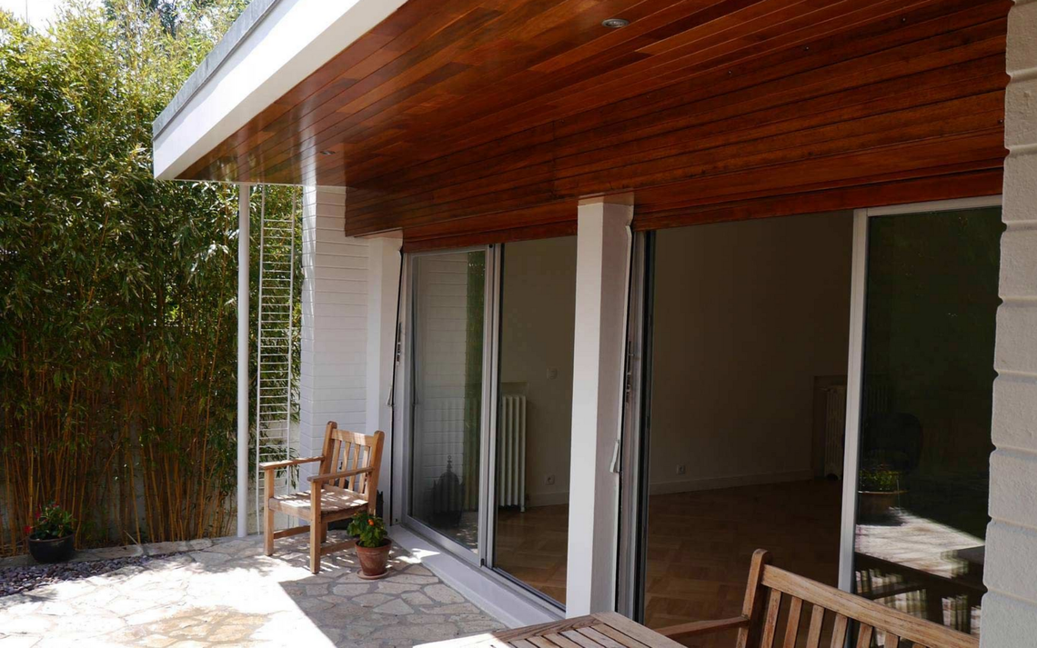 Bardage bois d'une terrasse