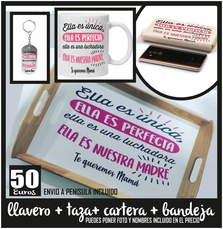 Una bandeja con un cartel que dice ella es única