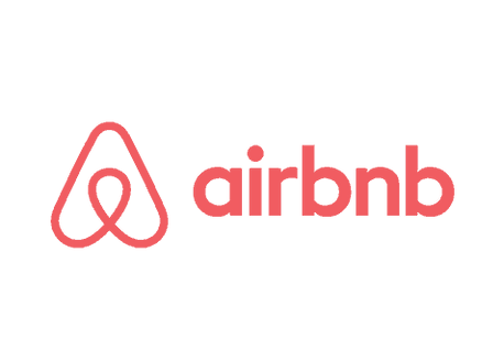 A red airbnb logo on a white background.